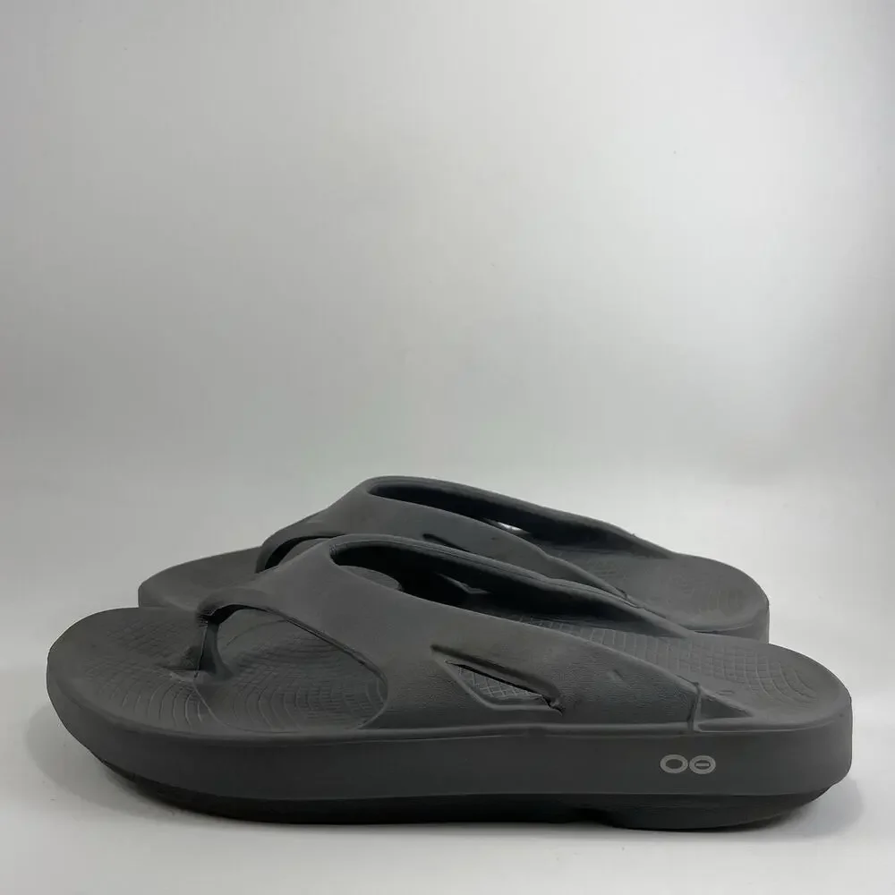 Oofos Ooriginal Flip Flops Mens Size 10 Womens Size 12 Gray Comfort Recovery